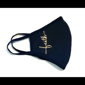 Faith face mask gold design washable 100% cotton